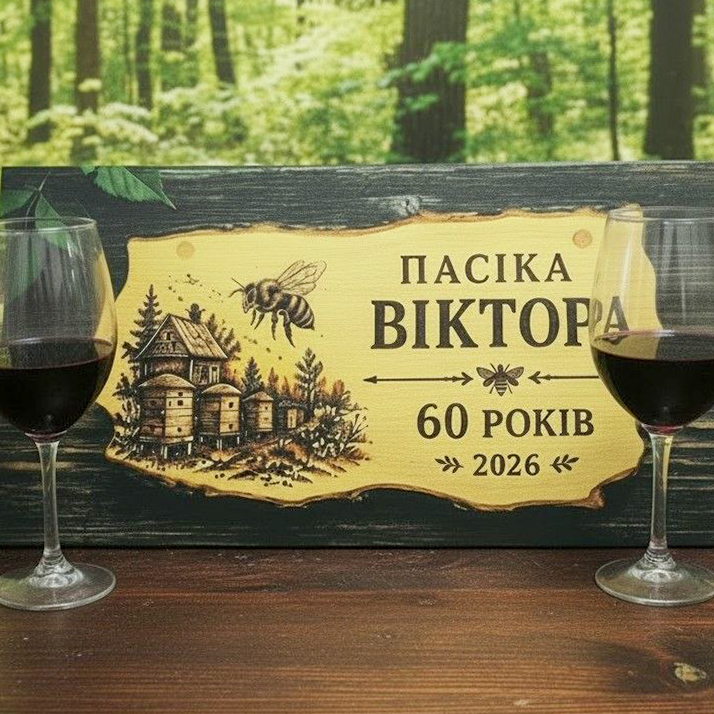Табличка - повноколірний УФ друк на дереві